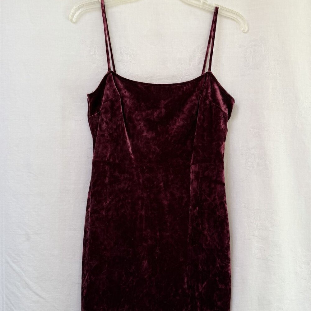 Lulus Red Velvet Spaghetti Strap Midi Dress Womens Large Body on Party Cocktaill - Picture 2 of 11